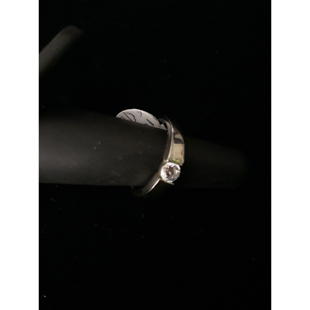 Sterling Silver mens cz ring sz 10 - Picture 4 of 5